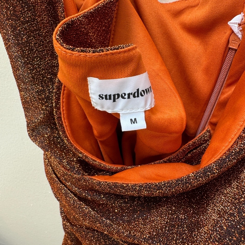 Superdown Shimmering Orange Dress - Picture 7 of 9